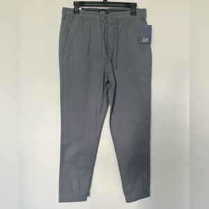 GAP Men's Gray Twill Jogger Pants with Elastic Waistband | NWT